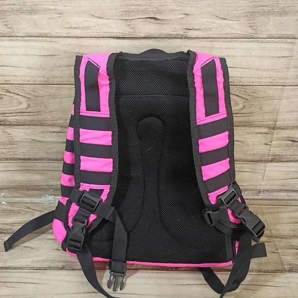 Bugout Zombie Edition Pink Black Striped Backpack Bag Sandpiper California - Picture 2 of 4